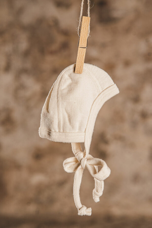 Baby-Mütze Wolle Seide Lilano (Natur)