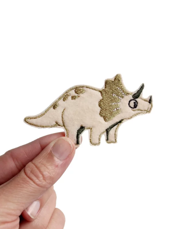 Bügelflicken Dino Triceratop Hand